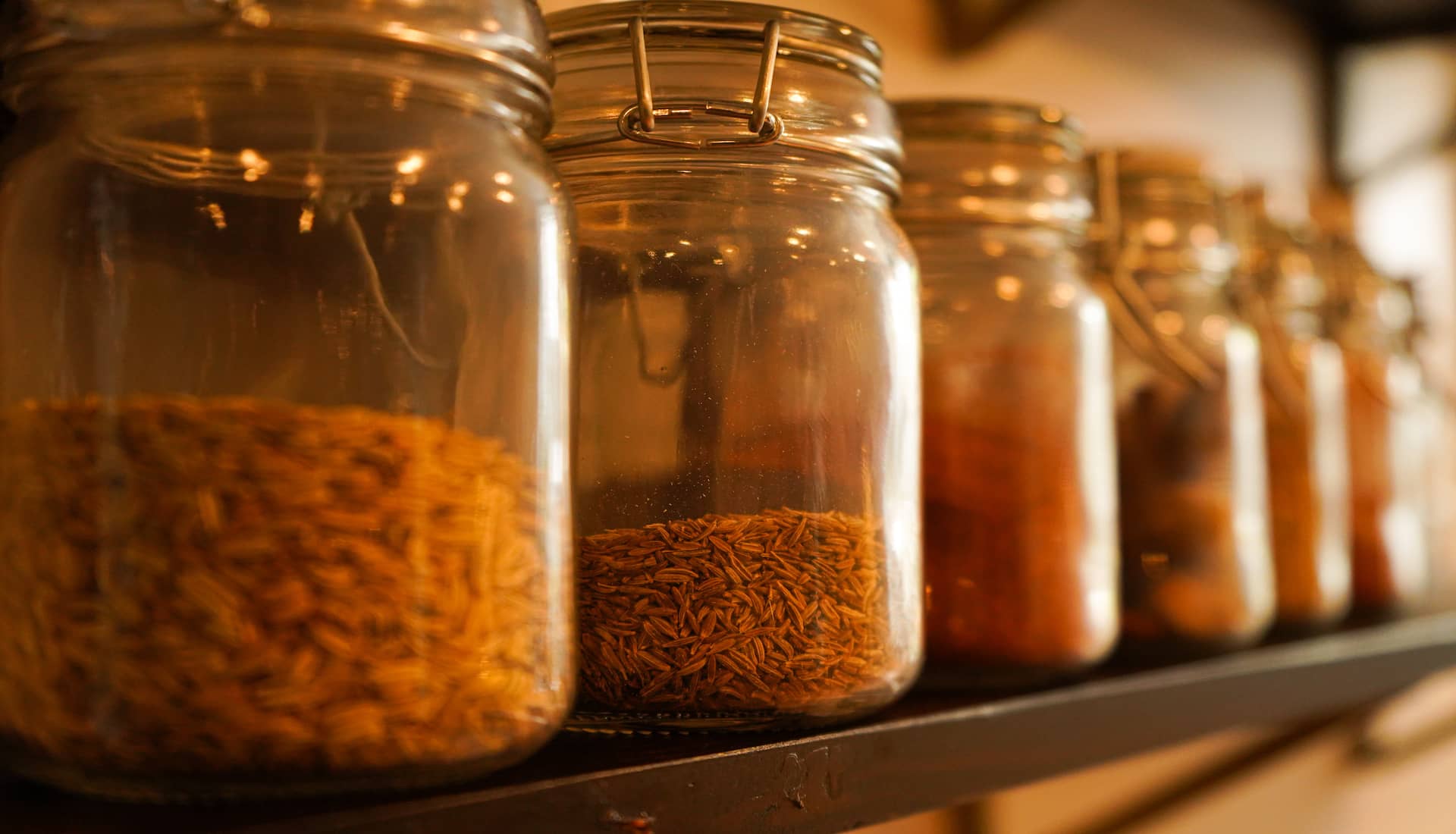 An organized pantry of spices and cooking essentials